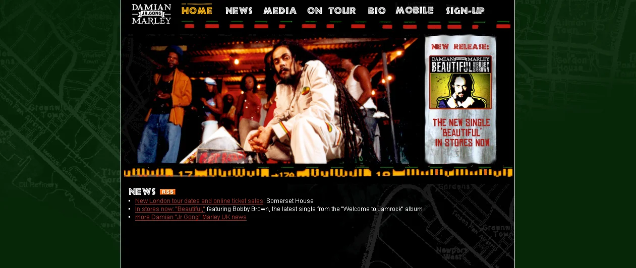 Damian Marley Website Design