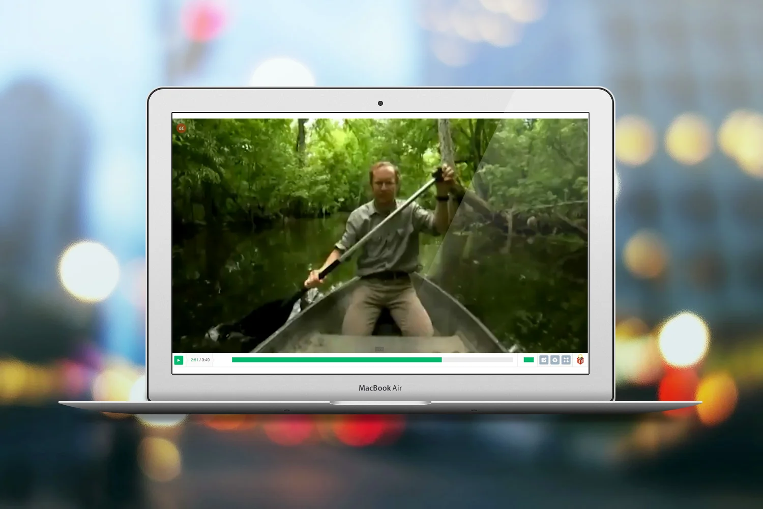 Mozilla Popcorn embedded interactive media player shown on a laptop